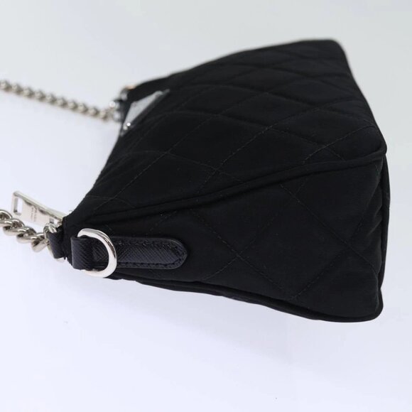 PRADA Chain Shoulder Bag Nylon 2way Black Auth - Picture 3 of 16